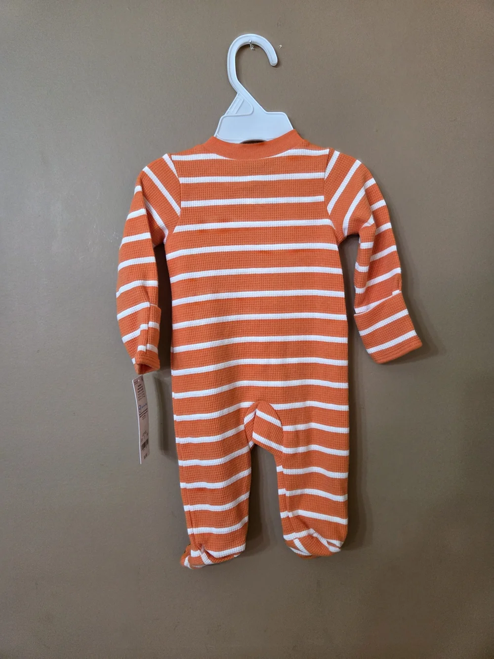Carter's Orange & White Halloween Pumpkin Footed One-Pieces (2-Pack)